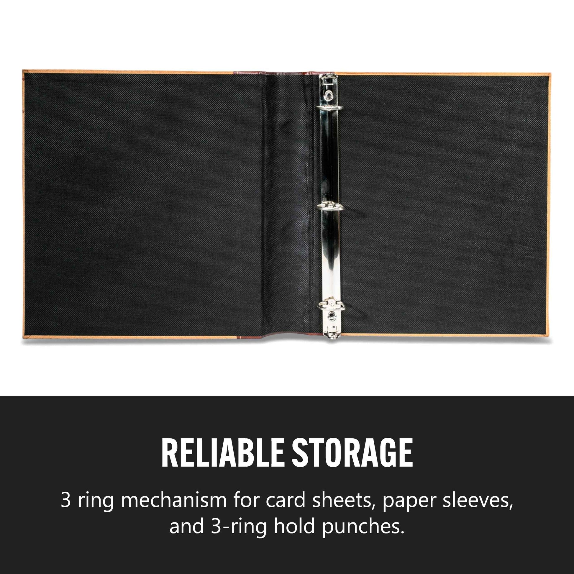 Bellagio-Italia 3-Ring 1" D Ring Binder, Tuscanny Faux Leather - for Documents, File Storage, and Trading Cards, Stores up to 250 Pages,Crimson