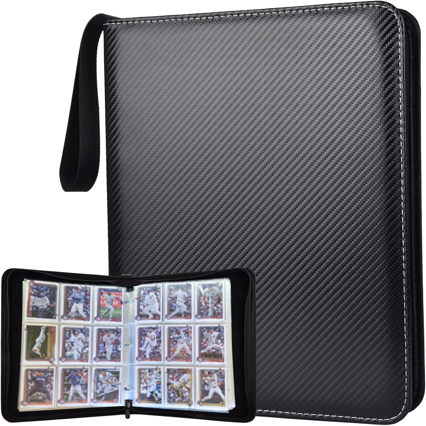 Skiennix Portable 9-Pocket Trading Card Binder - Holds 720 Cards with Removable Sleeves | Ideal for Sports & Game Cards