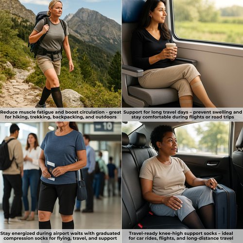 ABSOLUTE SUPPORT - Compression Stockings for Women 20-30mmHg - Sheer Graduated Support Knee High for Varicose Veins Circulation, Edema, Arthritis, Leg Pain - Natural, Medium - A205NA2