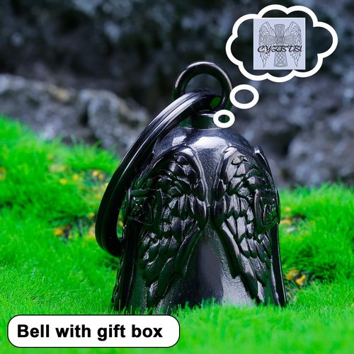 Motorcycle Men Bells - Motorcycle Angel Bell for Men Women,Bell Biker Accessory,Guard Riding Safety (Black) (Black)