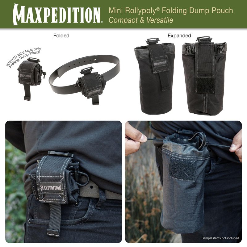 Maxpedition Mini Rollypoly Folding Dump Pouch (Black)