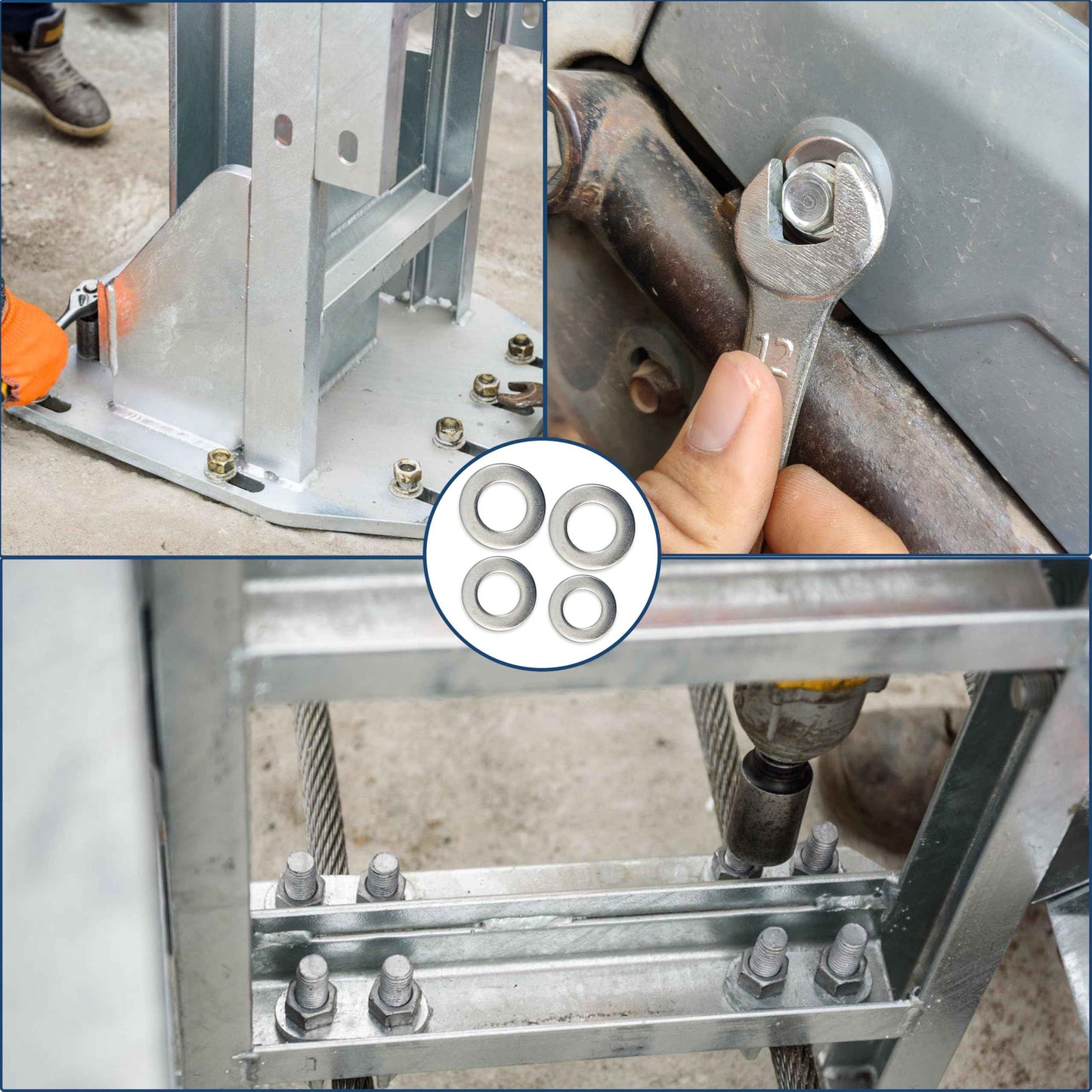 304 Stainless Steel Fender Washers for Screws - 240 Pcs Flat Washer Assortment Kit Available in 4 SAE Sizes (1/4”x5/4”) (1/4”x1”) (3/8”x3/4”) (3/9”x11/16”) with 1.5mm Thickness