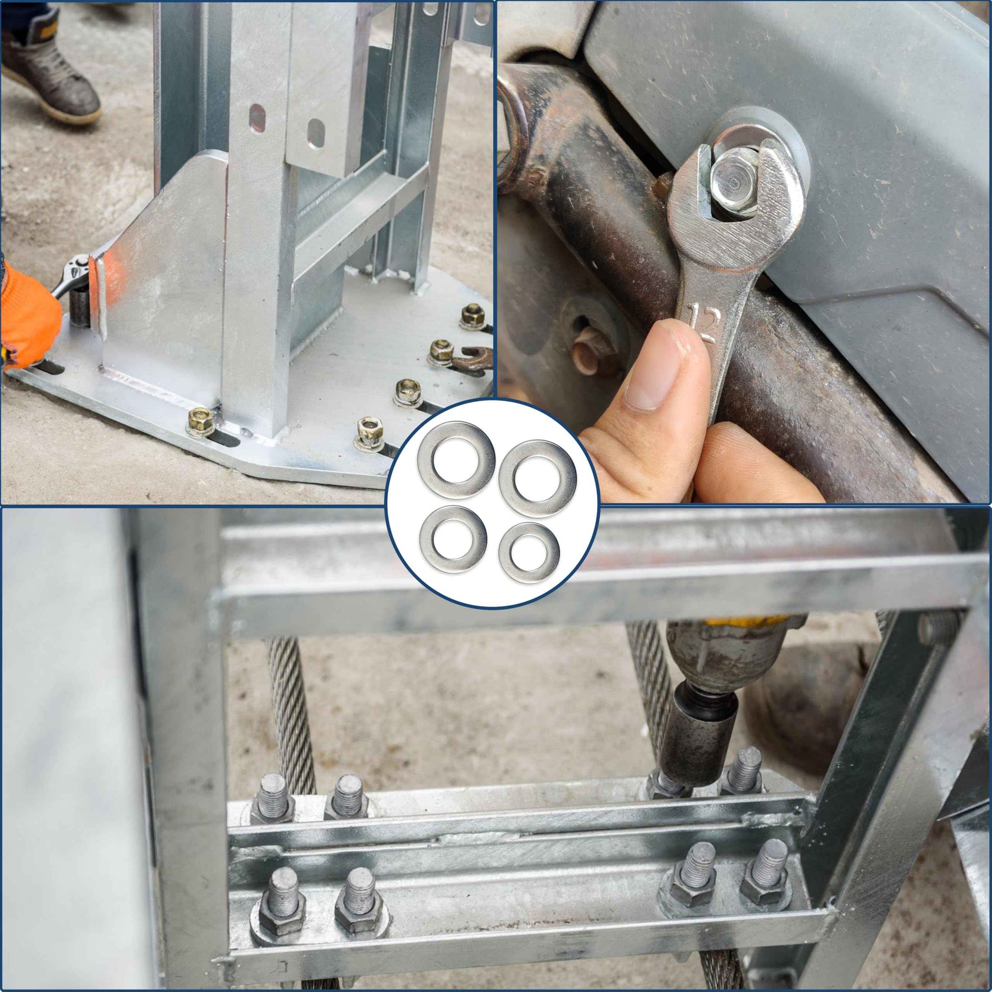 304 Stainless Steel Fender Washers for Screws - 240 Pcs Flat Washer Assortment Kit Available in 4 SAE Sizes (1/4”x5/4”) (1/4”x1”) (3/8”x3/4”) (3/9”x11/16”) with 1.5mm Thickness