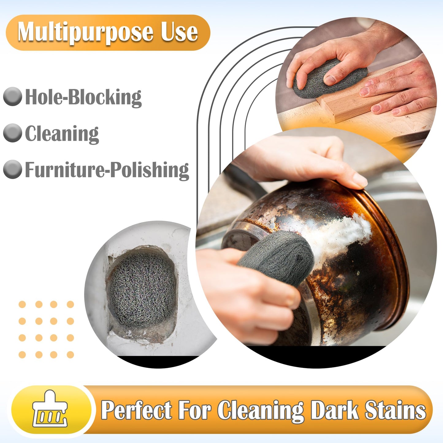 Steels Wools Mice Control: #0000 Steel Wool Metal Fabric Mesh - As Gaps Fillers to Keep Mice Away - Protection for Siding, Pipelines, Garden Vents and Garages - 2Pcs