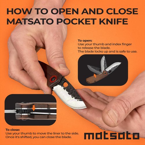 Matsato Folding Pocket Knife Small Pocket Knifes for Men & Women, EDC Camping Knive, Tactical Survival Knife, Compact Folding Knife for Hunting, Fishing, Hiking, and Outdoor Adventure 2.55 Inch blade