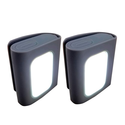 Bright Eyes 200 Lumen Firefly 2-Pack Clip On LED Safety Running and Jogging Light - USB Rechargeable - 2 Pack - Also for Hiking, Camping, Working and Much More! (Deep Gray)