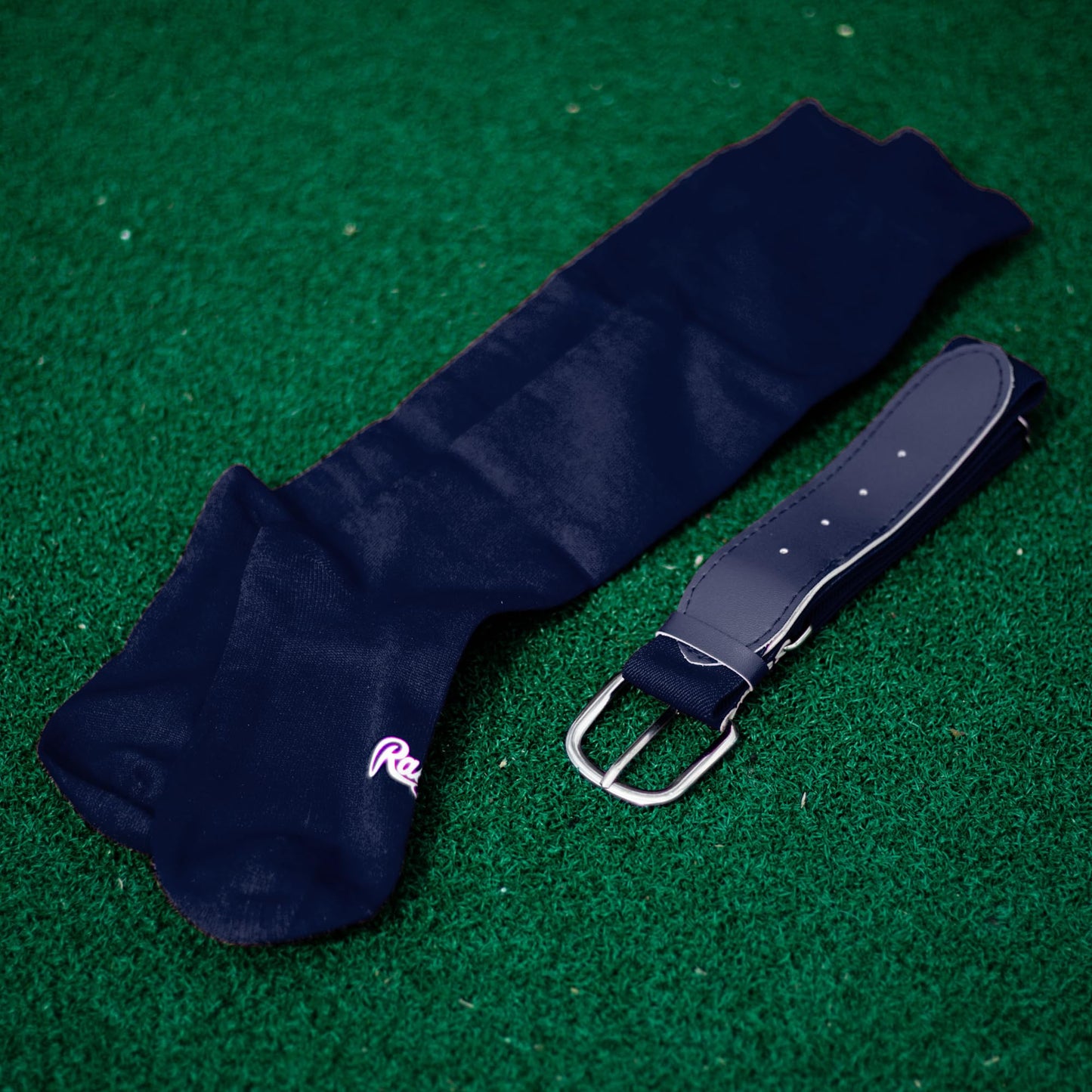 Rawlings Belt & Socks Combo | Baseball/Softball | Navy Blue | Medium