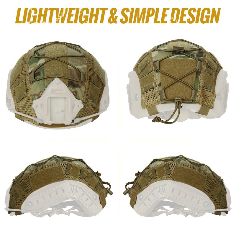 OneTigris Helmet Cover No Helmet, Tactical Airsoft Cloth Cover for Ops-Core Fast PJ Helmet in Size M/L, Ballistic FAST Helmet in Size M/L, Non-Ballistic FAST Bump Helmet in Size L/XL, Multicam, Medium