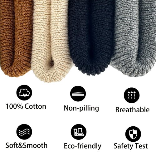choshion 100% Cotton Beanie Hats for Women Men Winter Soft Warm Knit Cuffed Hats Fisherman Beanie Skull Cap Unisex