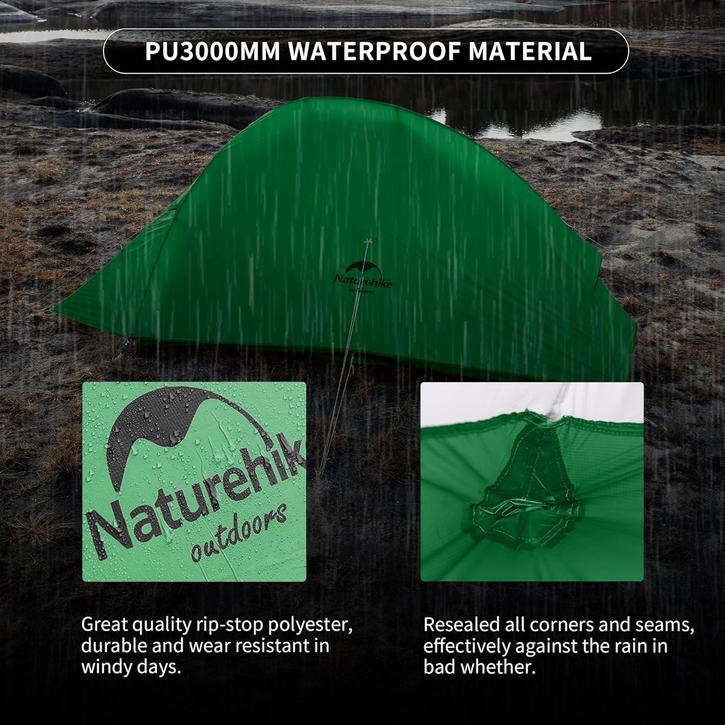 Naturehike Cloud-Up 2 Person Tent - Lightweight Ultralight Backpacking Tent with Footprint | Free Standing Design