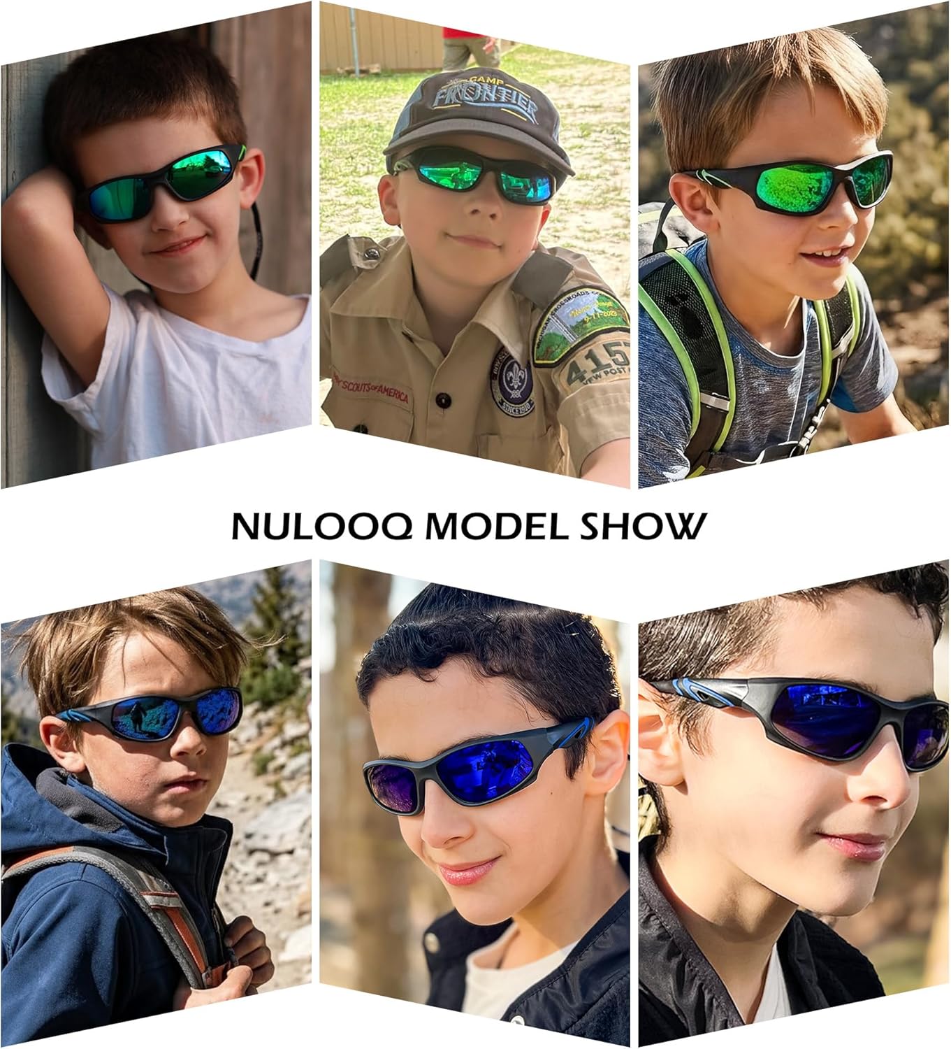 NULOOQ Kids Baseball Sunglasses - Unbreakable Polarized Sports Glasses for Ages 4-12