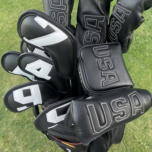 Barudan Golf Putter Head Cover Blade USA Putter Cover Headcover Magnetic Premium Leather Golf Club Cover fits for Soctty Cameron Blade Putters