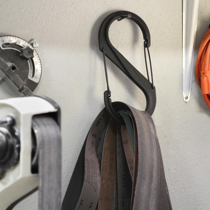 Nite Ize S-Biner Plastic Dual Carabiner - Daily Use Double-Sided S-Biner - Dual Clip Carabiner Accessory for Holding & Organizing - Accessory for Camping & More - Black, Size 8 (3 Pack)