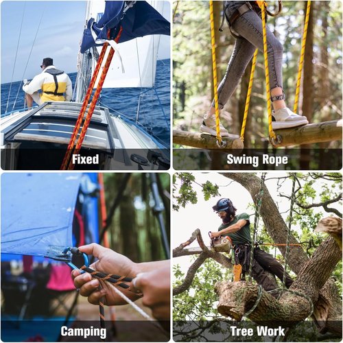 Double Braided Arborist Rigging Rope - Heavy Duty 1/2 in X 150 ft Polyester for Tree Work | Army Green