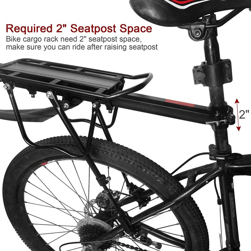 Dirza Bike Cargo Rack Bike Rear Rack with Fender Full Quick Release Adjustable Bicycle Carrier Bike Luggage Rack 115 lbs Capacity