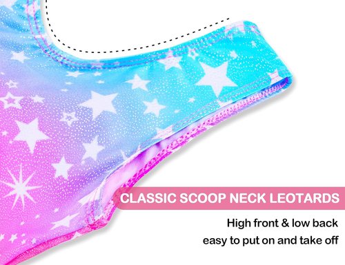 Domusgo Gymnastics Leotards - Sparkly One-Piece Tumbling Outfit for Girls | Comfortable Fit