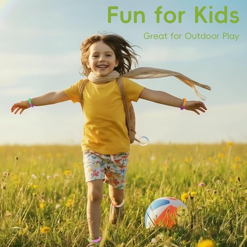 BuggyBands Rainbow Mosquito Bracelets for Kids & Family – 24 Pack DEET-Free Bug Wristbands, Individually Wrapped, Colorful Outdoor Bands for Camping, Travel, Playground
