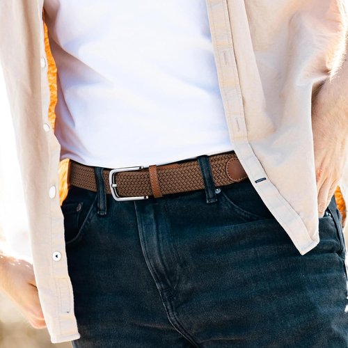 CHAOREN Men's Belt - Braided Stretch Golf Belt for Comfort & Style | Fits Casual Shorts & Jeans