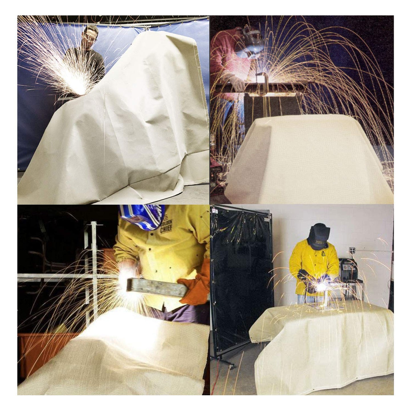 Gihunk Welding Blanket Heavy Duty Fiberglass Fire Blanket Protect Work Area from Sparks (10Ft x 10 Ft)