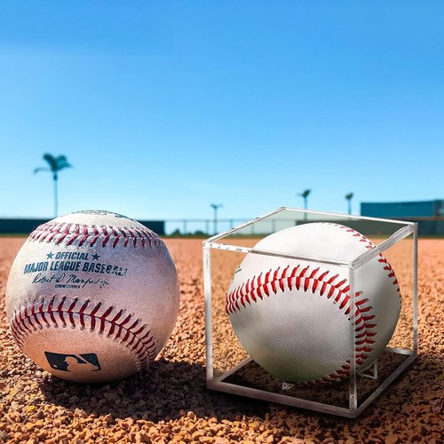 Baseball Display Case - 8 Pack UV Protected Acrylic Boxes for Memorabilia & Autograph Balls