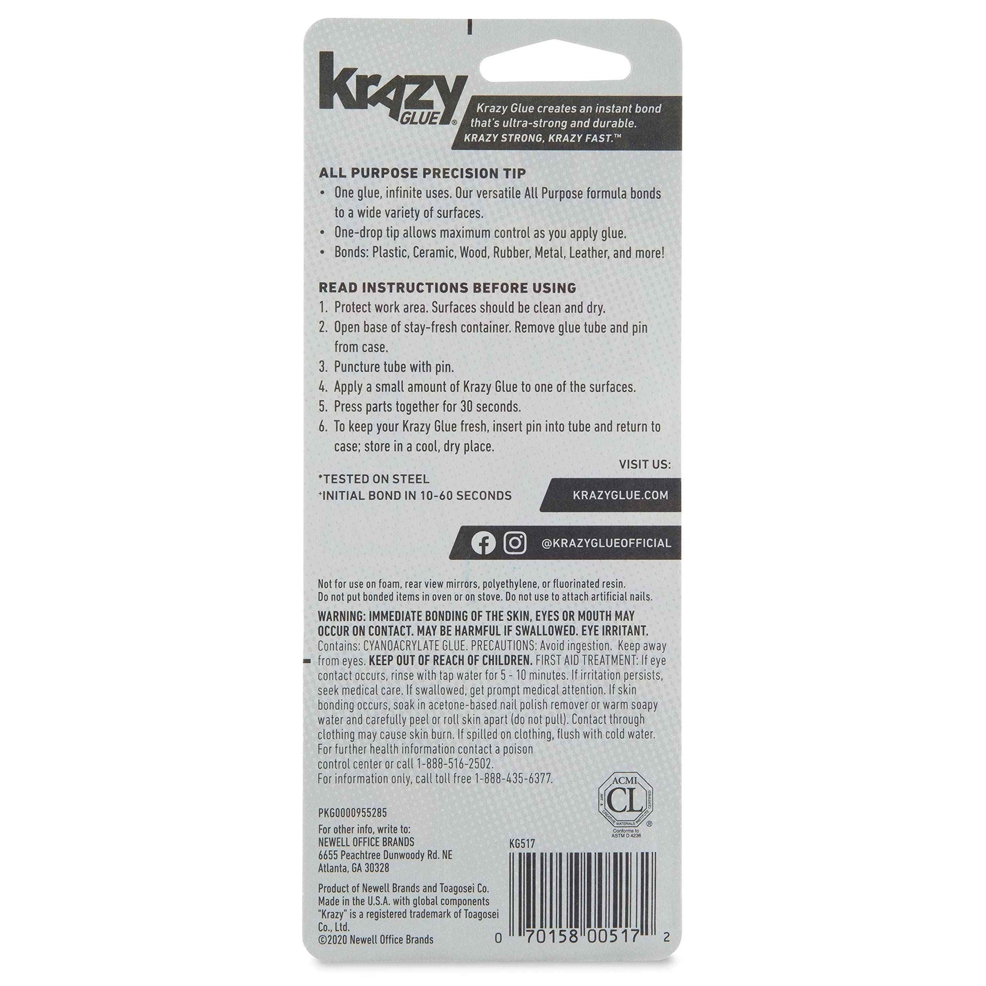 Krazy Glue Precision Tip Glue, Clear 12 Count