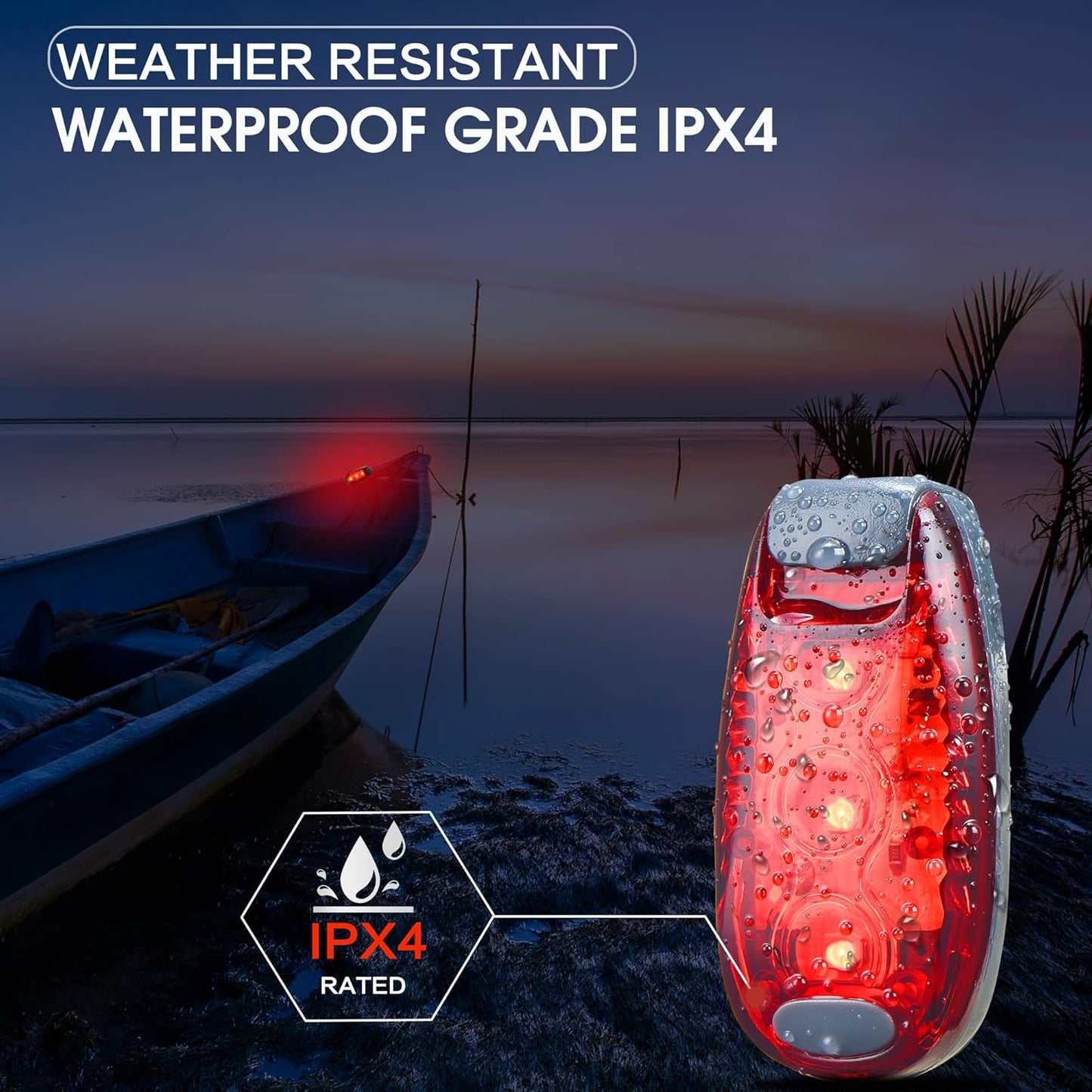 Skiennix LED Safety Lights - High Visibility Clip-On Strobe & Running Lights | 4 Pack for Runners, Bicycles, and More