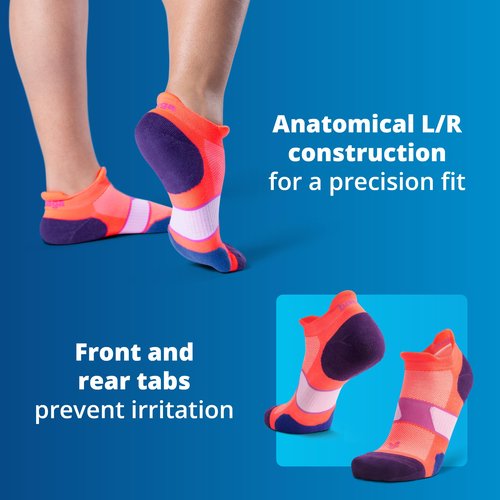 Balega Unisex Ultraglide Cushioning Performance No Show Athletic Running Socks (1 Pair), Orange, Small