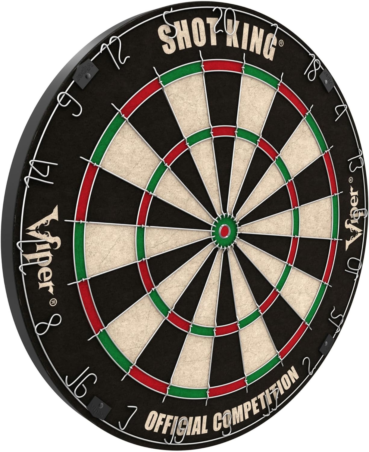 Viper by GLD Products Shot King Dartboard Set - Regulation Bristle Steel Tip with 6 Darts | Black