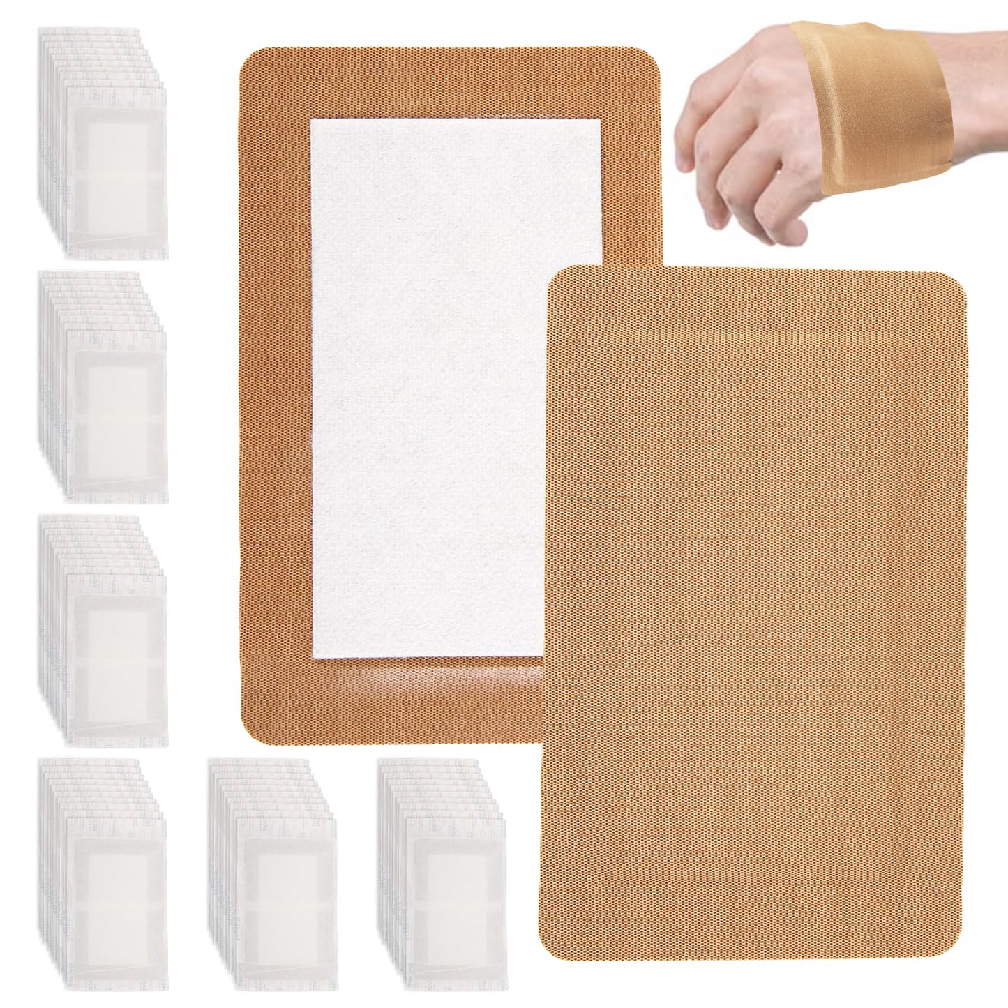 30 Pcs Extra Large Bandaids 5 X 3, Flexible Long Bandaids, Sterile Fabric Bandage, Large Bandages for Wounds, Large Adhesive Bandages with Non Stick Pad