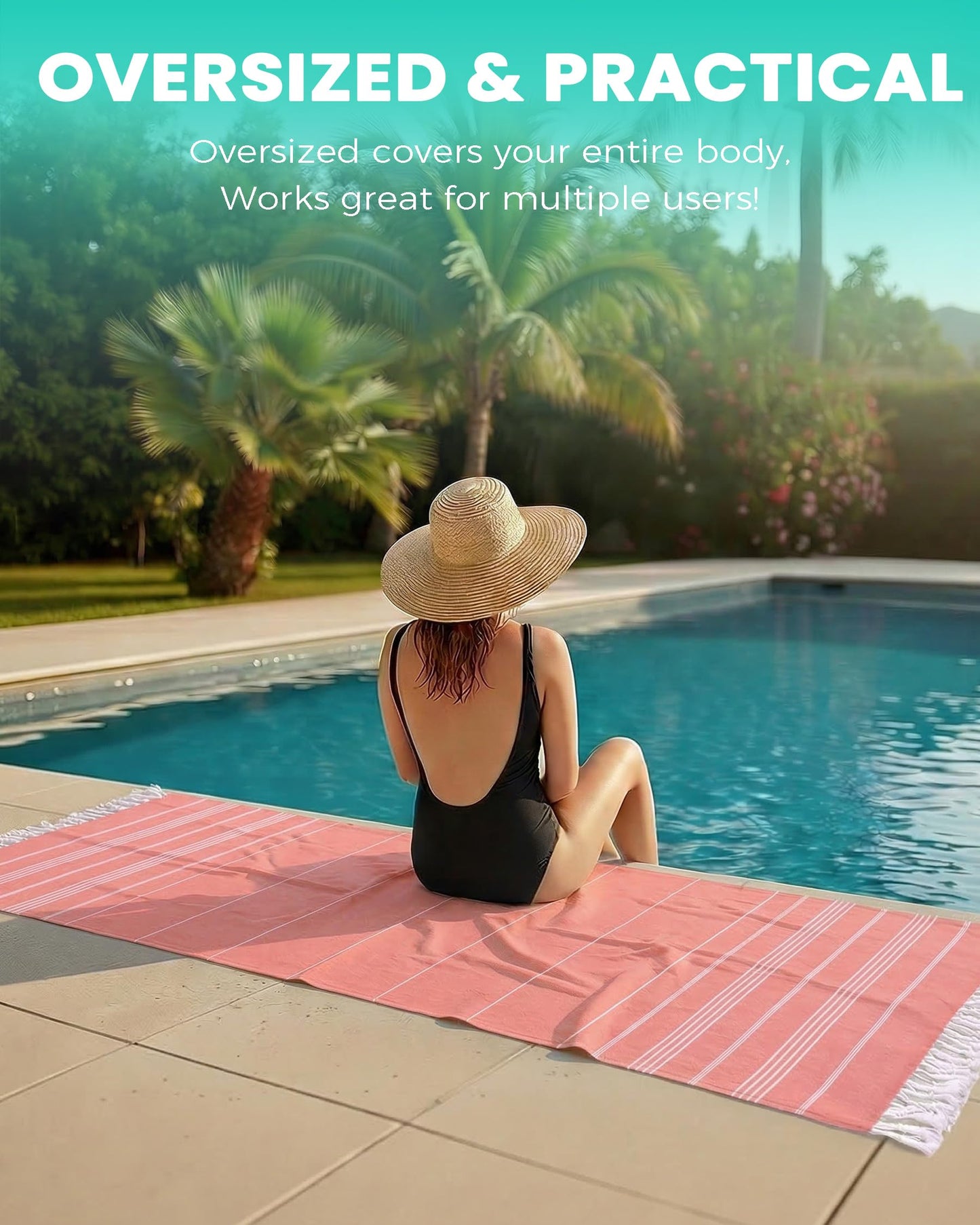 Turkish Beach Towels Yoga Blanket Gym Workout Towel 2024 Women Birthday Gift Ideas for Mom Day Mother Grandma Wife Sister Girlfriend Her Friend Appreciation Thank You Father Husband Boyfriend Brother