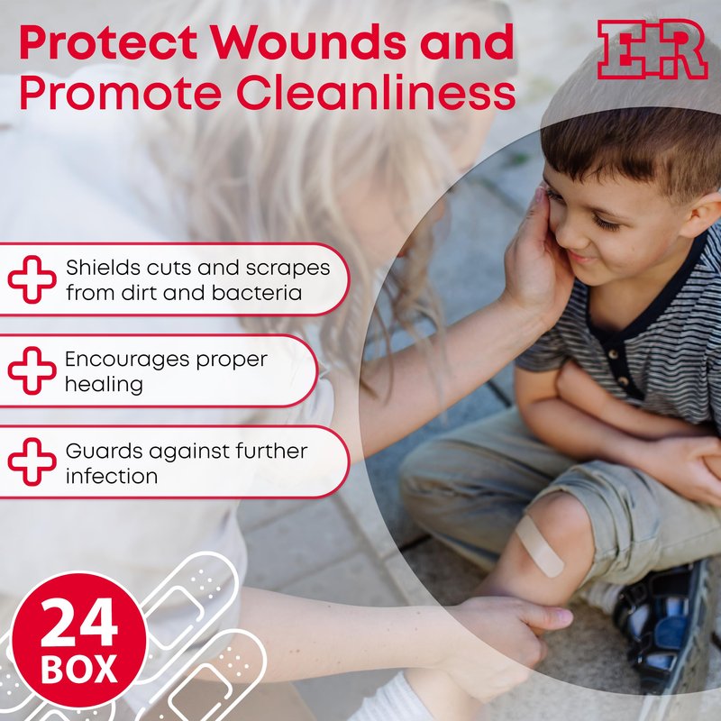 Fabric Adhesive Bandages 1” x 3” – Latex-Free Stretchy Strips with Non-Stick Pad for Wound Protection, Flexible Sterile First Aid Bandages – 600 Count (6 Boxes of 100)