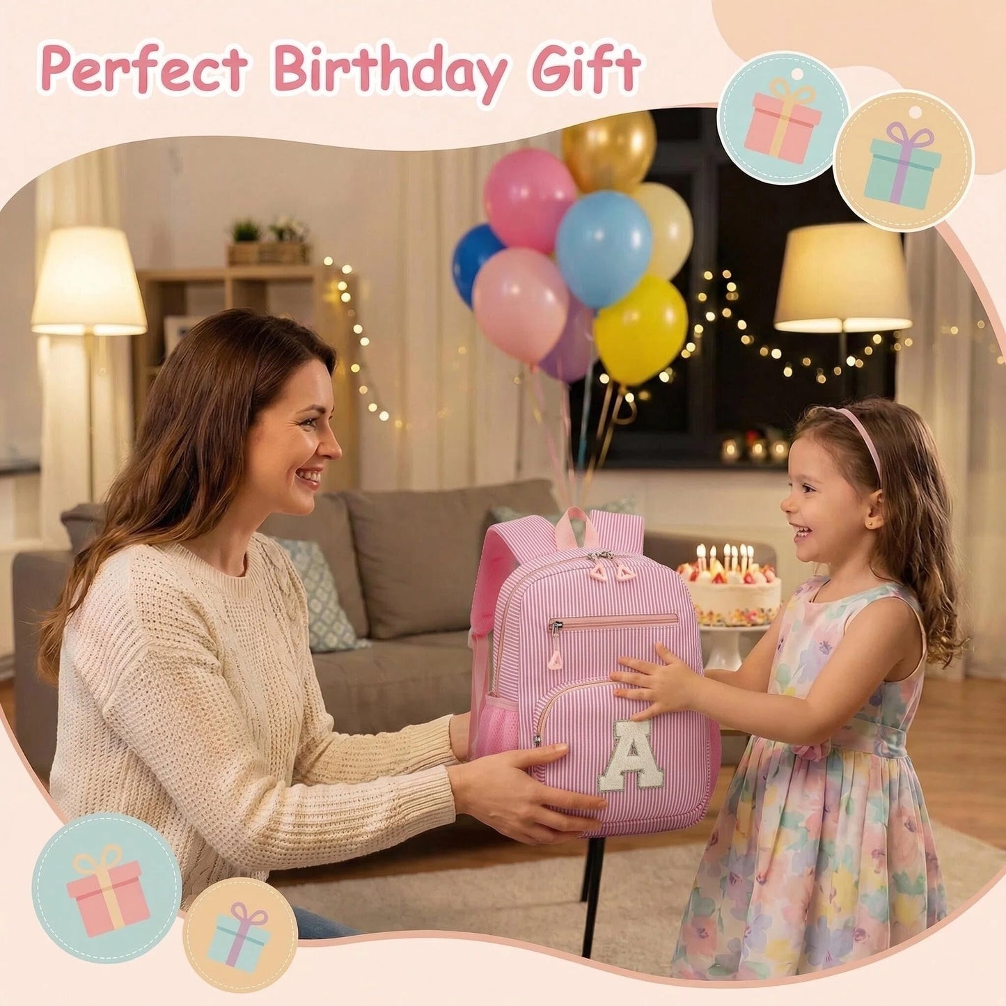 HuiLeo Mini Toddler Backpack for Girls 2-4, Cute Personalized Preschool Kindergarten Backpack for Kids Birthday Gifts (Pink A)