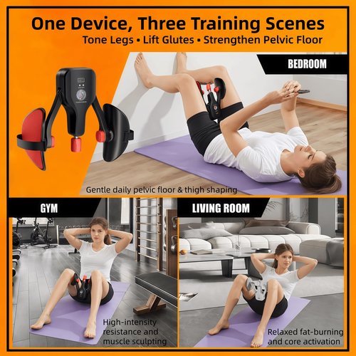 Thigh Exerciser & KEGEL Trainer,176LB Adjustable Pelvic Floor Workout Equipment,Inner Thigh Toner for Women & Men,Home Fitness for Living Room,Bedroom OR Office