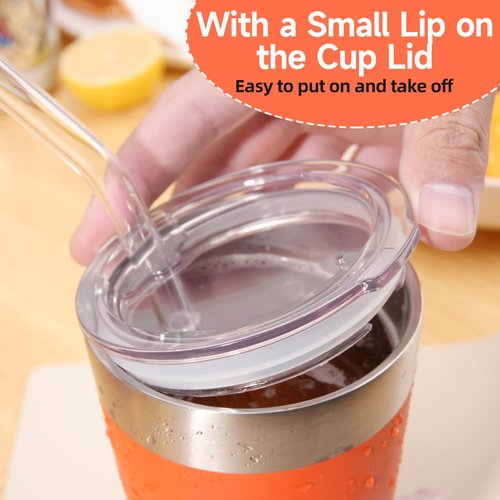 LUVCOSY 2PCs Cup Replacement Lids with 2 PCs Drinking Glass Straw Compatible with Stanley 16oz Adventure Stacking Beer Pint/Metal Drinking Tumbler, Stanley Beer Tumbler Accessories (Cup NOT Included)