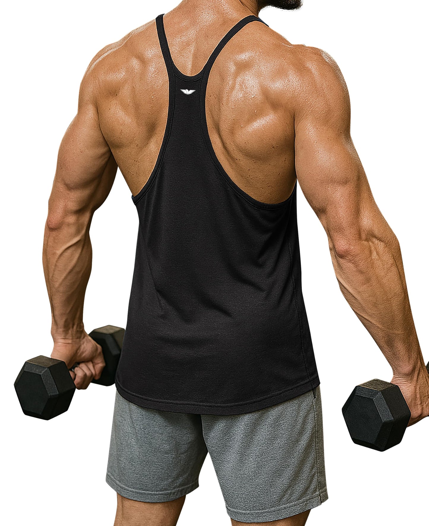 AMERICAN HEAVEN Men's Dry Fit Y-Back Muscle Tank | Stringer Workout Tank Tops | Multi Packs & Colors