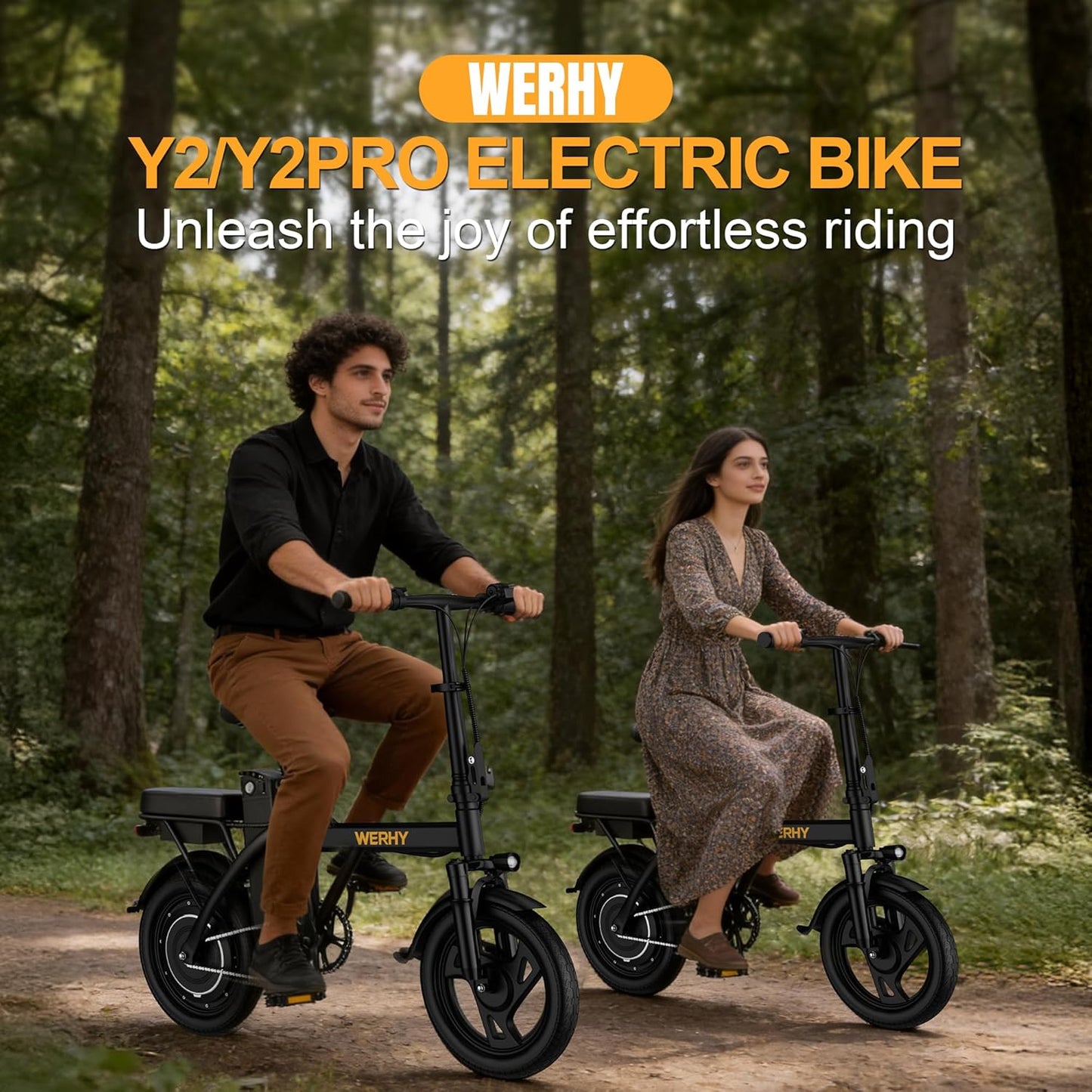 WERHY Electric Bike - 500W Folding Ebike with 22 MPH Speed | 14" Mini E-Bike, Up to 50 Miles Range