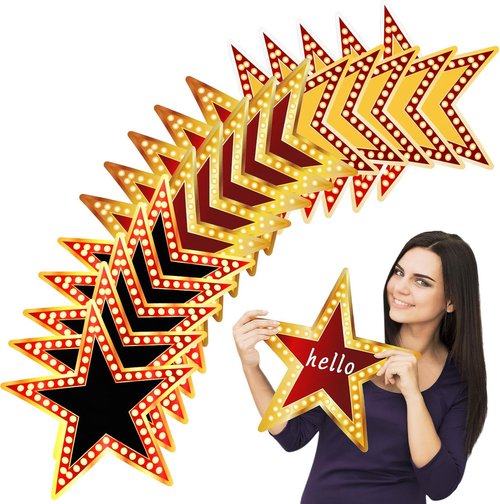 Geosar Movie Star Cardboard Cutouts - 48 Pcs Red Carpet Awards Night Decor | 11 Inch Size