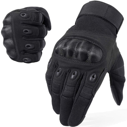 WTACTFUL Touchscreen Motorcycle Tactical Gloves for Men for Airsoft Paintball Cycling Motorbike MTB Bike ATV Hunting Hiking Riding Work Outdoor Sport Work Gloves Black Large