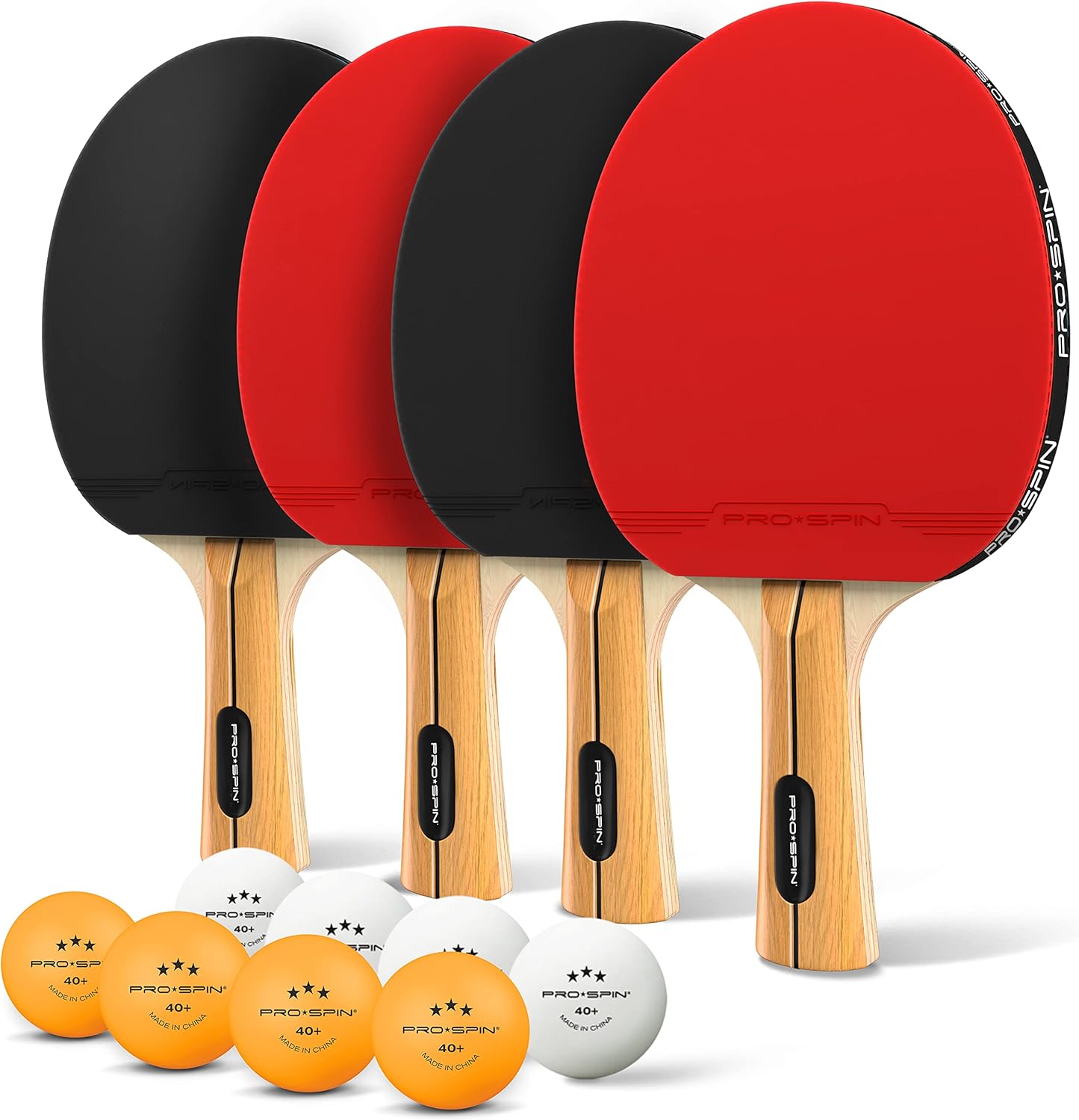 PRO-SPIN Ping Pong Paddles - High-Performance Table Tennis Racket Set with 3-Star Balls & Case | Indoor/Outdoor Play