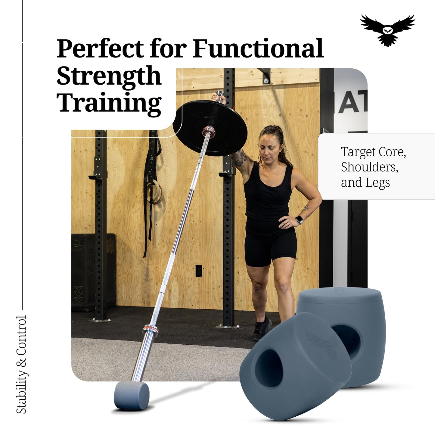 Tribus Grips X Landmine Attachment – Compact Rubber Fits Olympic Bars for Presses, Rows, Squats & Core Training – Portable for Home & Gym Workouts