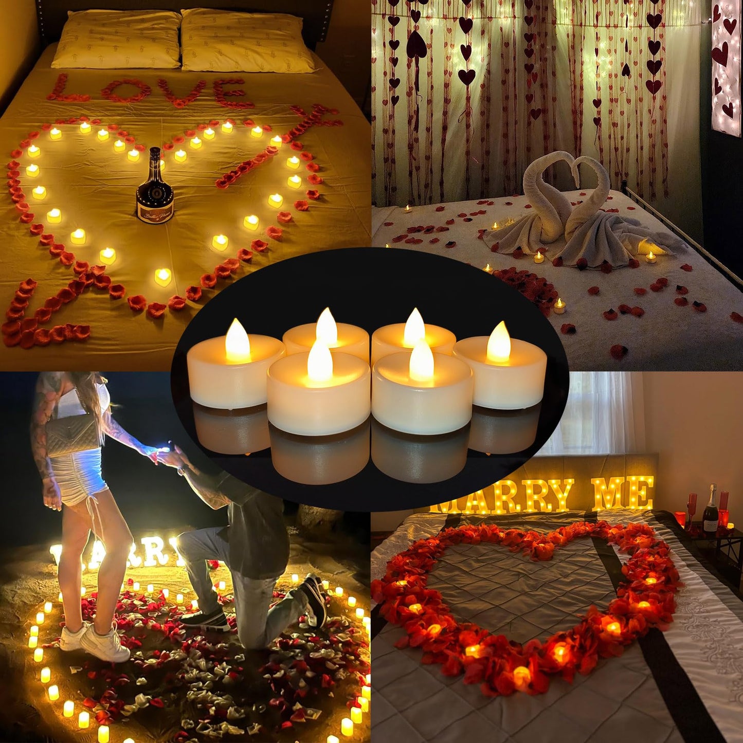 24 Pack Battery Operated Tea Lights Candles Flickering Flameless LED Lights, Long Lasting 200+ Hours Realistic Electric TeaLights Fake Plastic candles for Wedding, Centerpieces, Halloween, Christmas