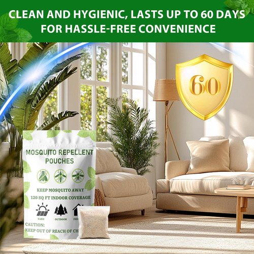 Furiseng Natural Mosquito Repellent - Long-Lasting 60-Day Protection | DEET-Free, Family Safe, 8 Pack