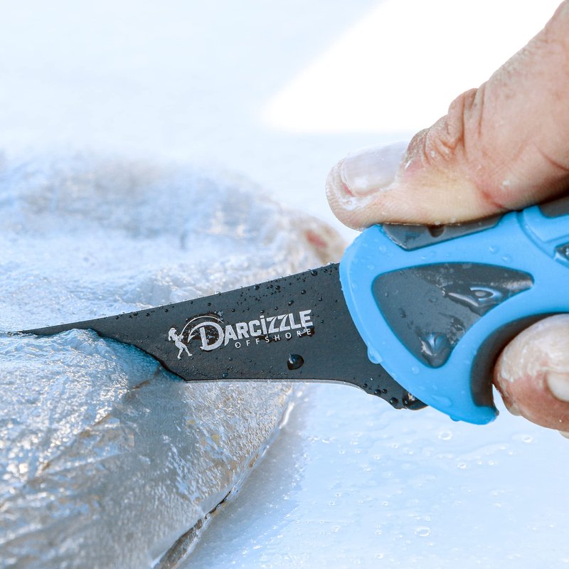 Smith's DARCIZZLE 51319 6” Curved Flex Fillet Knife - 400 Series Stainless Steel Blade - Non-Slip Soft Grip Handle - Sheath - Curved Fillet Knife - Deboning & Game Processing - Fishing Knife