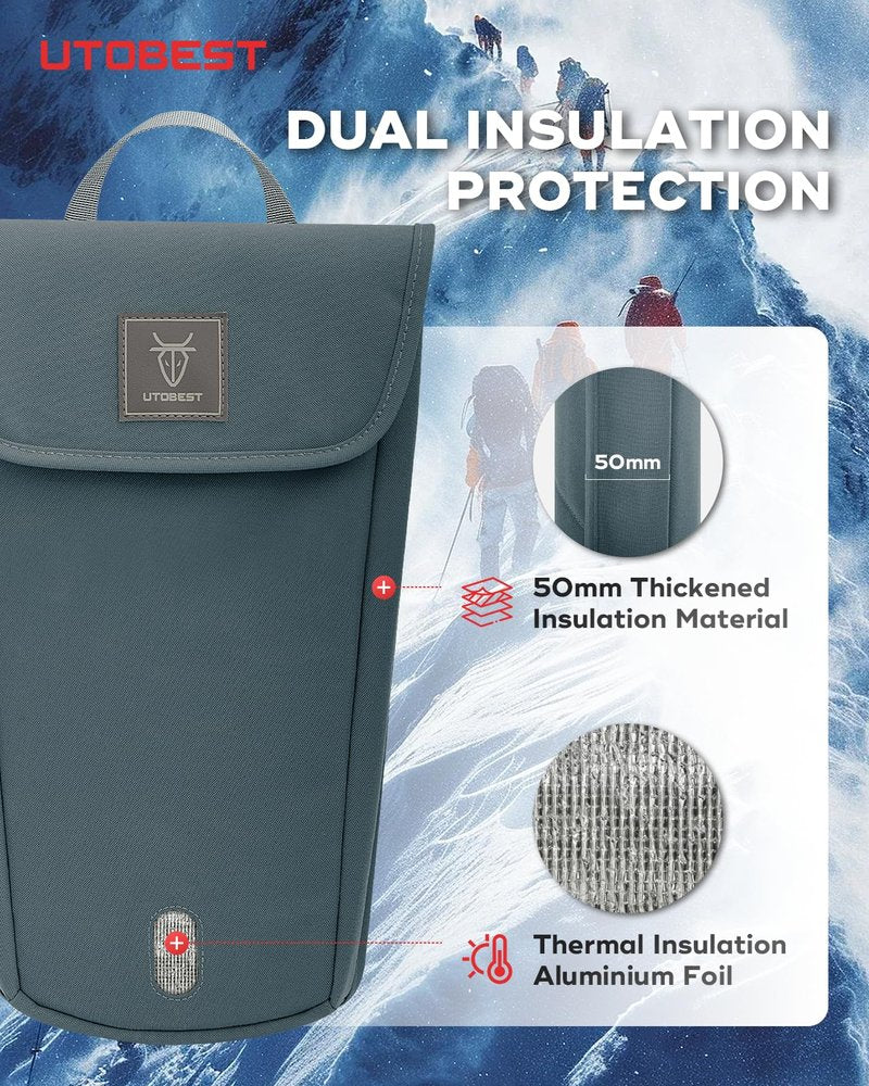 UTOBEST Insulated Insulation Bag for 2L Hydration Water Bladders, 50mm Thick Thermal Insulation, Lightweight Water-Resistant, Prevents Freezing and Keeps Water Cool, Bladder NOT Included