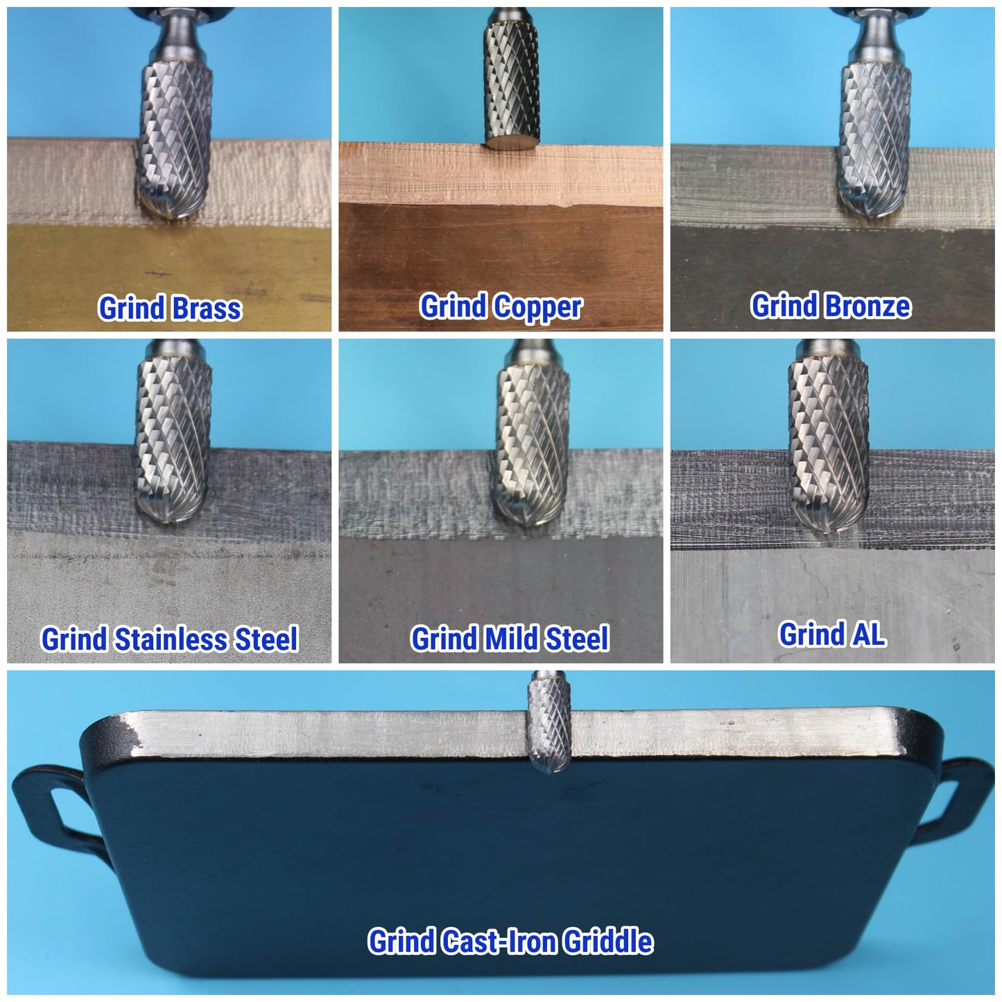 Sworker 10Pcs Carbide Burr Set 6mm Shank w/Clear Box Max Head Dia 10mm Die Grinder Bits Rotary Tools Attachment Kit Rasp Accessories Metal Wood Stone Steel Grinding Deburring Cutting Porting Carving