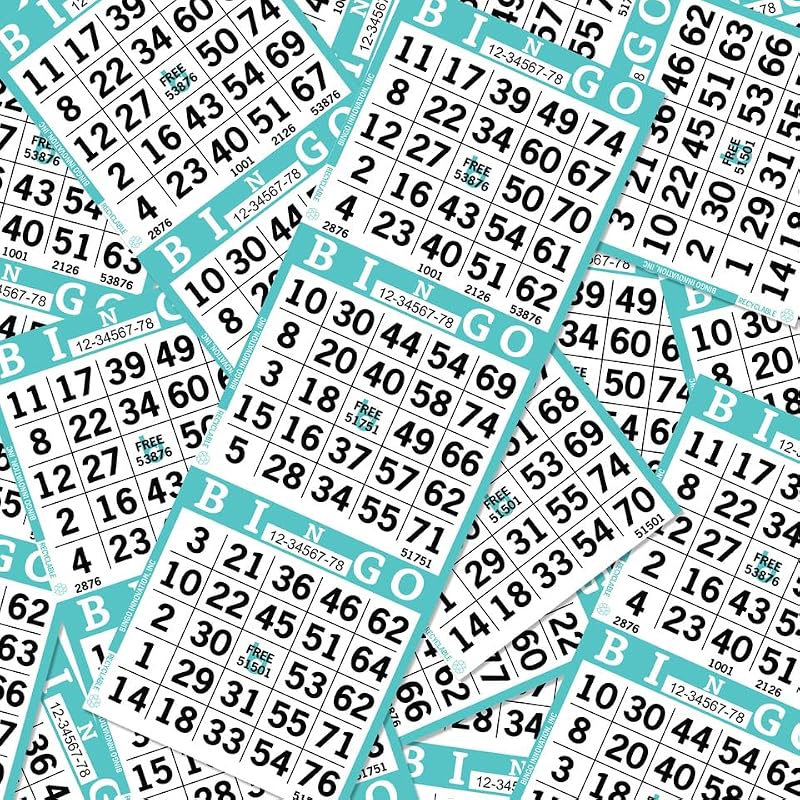 Bingo Paper Sheets - 3 Faces, 12 x 4 inches, Pack of 500, Recyclable, Aqua - Bingo Innovation