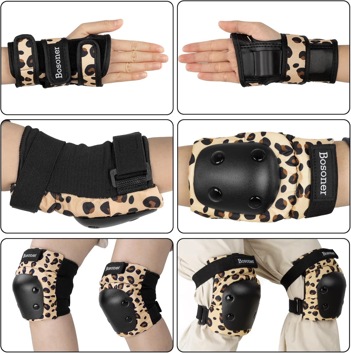Skiennix Protective Gear Set - Knee Pads, Elbow Pads & Wrist Guards for Kids & Adults | Large Size