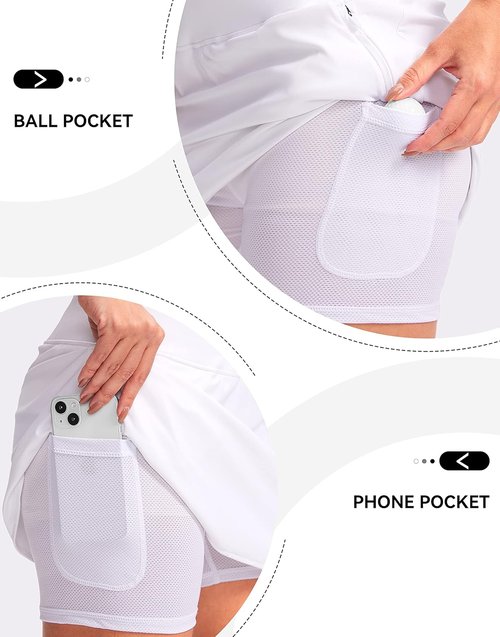 G Gradual Golf Skirts for Women - High Waisted Skorts with Zipper Pockets | Casual Summer Athletic Wear