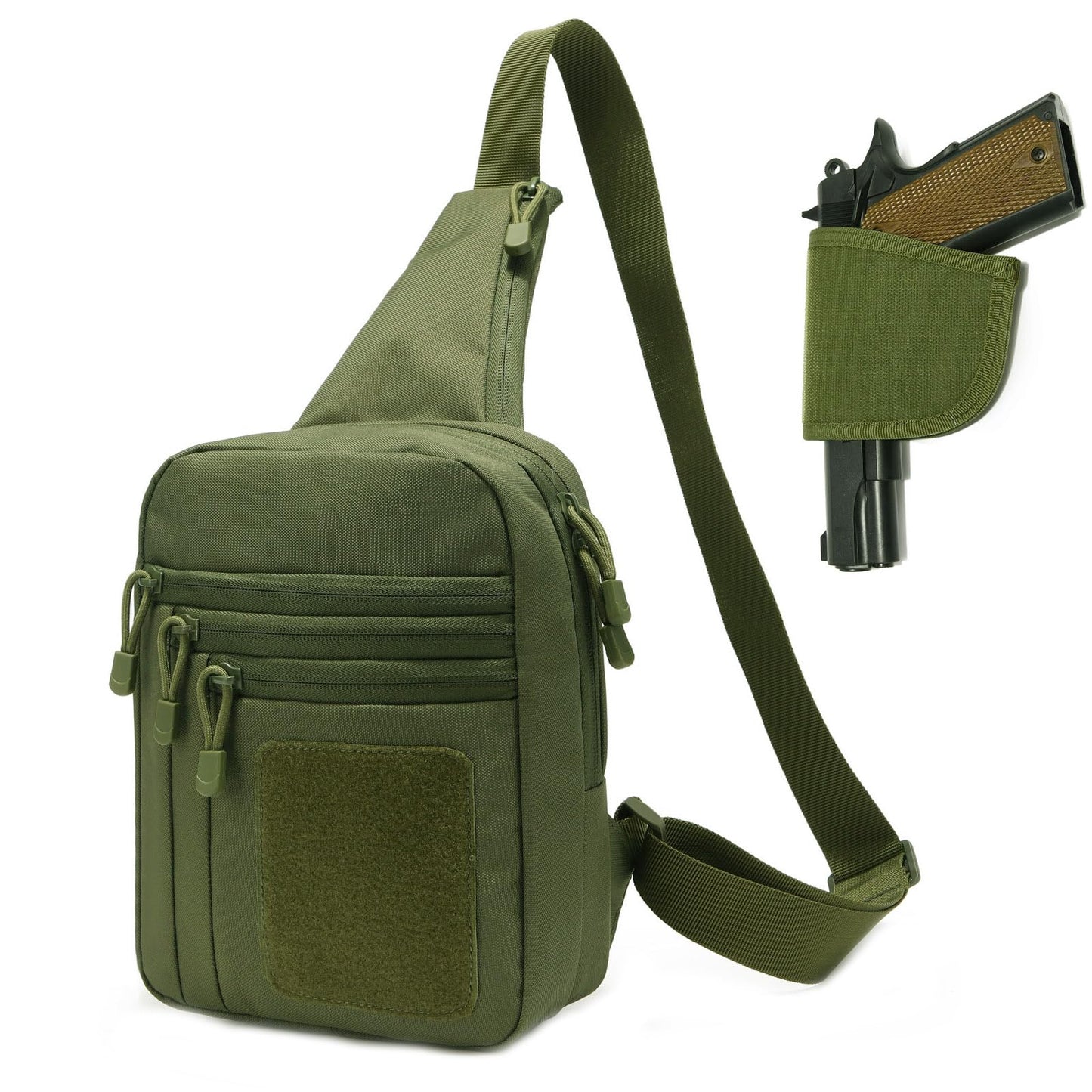 SXJWISHES Tactical Sling Chest Bag Concealed Carry Crossbody Bags EDC Casual Pack for Men and Women(Army green)