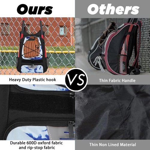 Goloni Baseball Backpack - Adult Softball Bat Bag with Shoe Compartment & Large Main Storage